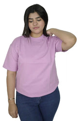 kapda kulture pink plain oversized t shirt for women front view