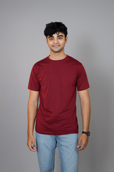 Maroon Men Plain T-Shirt