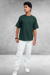 Olive Green Plain T-Shirt For Men