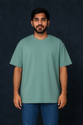 Olive Green Men Plain T-Shirt