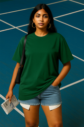 Olive Green Women Plain T-Shirt