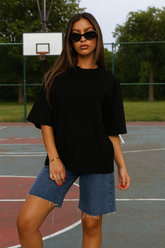 Black Women Plain T-Shirt