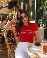 School Manifestation Red Women’s Summer T-Shirt