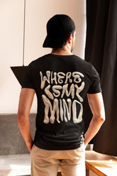 Back Side View Where is My Mind Men Oversized T-Shirt - Kapda Kulture