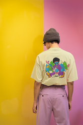 Back View Groove Galaxy Men Oversized T-Shirt Kapda Kulture