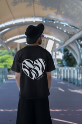 Back View Wild Break Men Black Oversized T-Shirt - Kapda Kulture