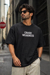 Crush Weakness Black Oversized T-Shirt Men India | Kapda Kulture