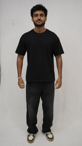 Black Men Plain T-Shirt