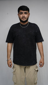 Black Acid Wash T-Shirt For Men