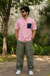 Pink Linen Cotton Shirt for Men | Premium Casual Shirt | Kapda Kulture
