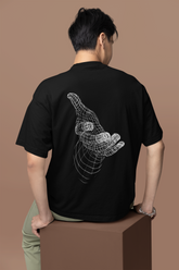 Black Glitch Hand Men T-Shirt