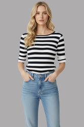 Women Classic Breton Stripe Knit Top