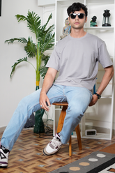 Dark Grey Men Plain T-Shirt