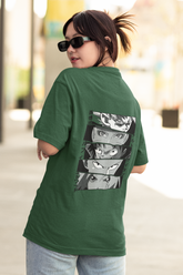 Back Side green Eyes of Power women T-Shirts