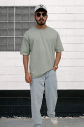 Sea Green Plain T-Shirt For Men