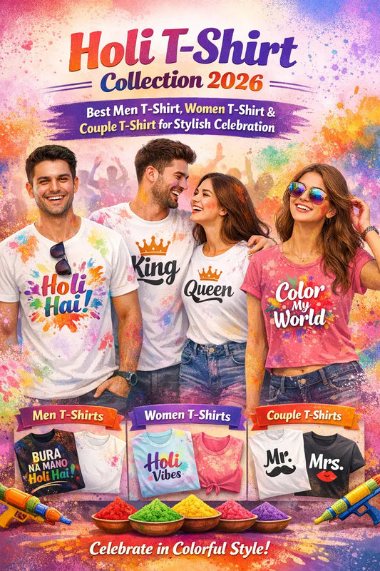 Holi T-Shirt Collection 2026: Best Men T-Shirt, Women T-Shirt & Couple T-Shirt for Stylish Celebration