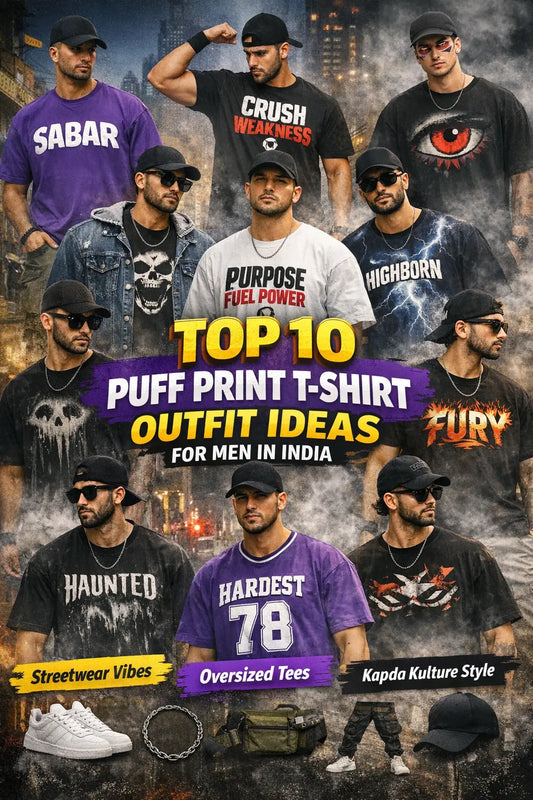 Top 10 Puff Print T-Shirt Outfit Ideas for Men in India (Streetwear Edition)