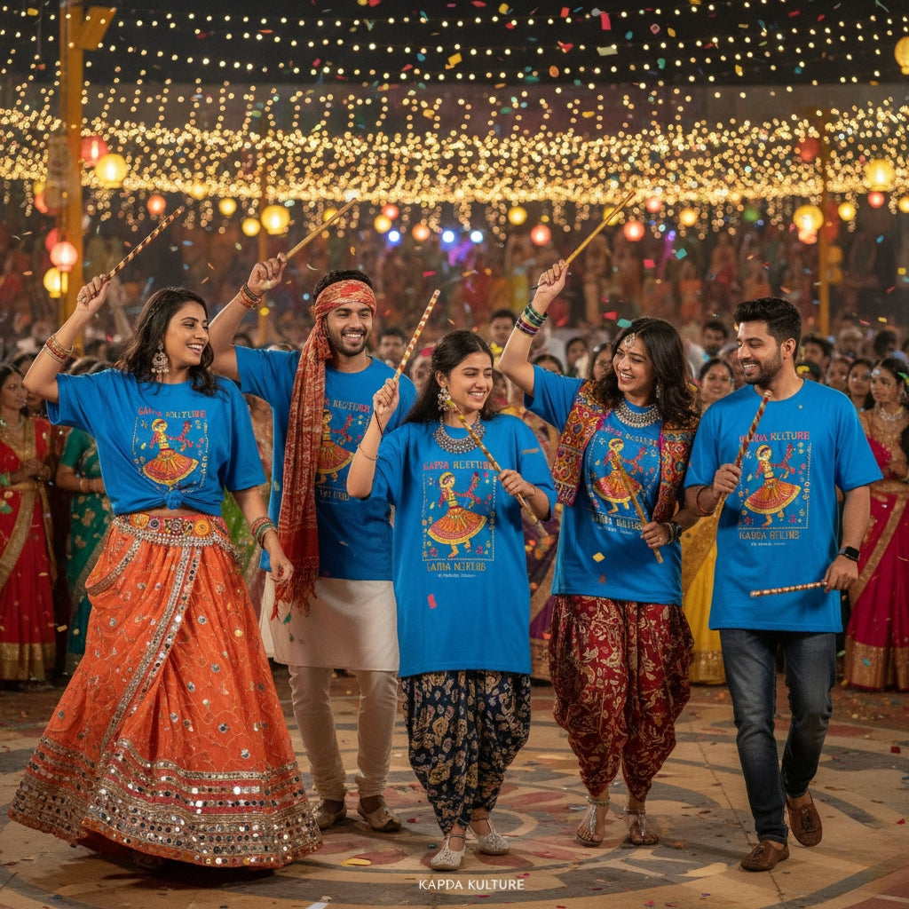 Dance the Night Away in Style: The Best T-Shirt for Your Navratri Group Outfit!