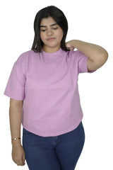 kapda kulture pink plain oversized t shirt for women front view