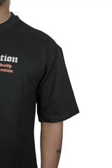 Kapda Kulture black oversized t shirt for men puff print streetwear side profile styling