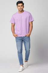 Lavender Men Plain T-Shirt