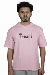 Kapda Kulture pink puff print oversized t shirt for men India graphic front design