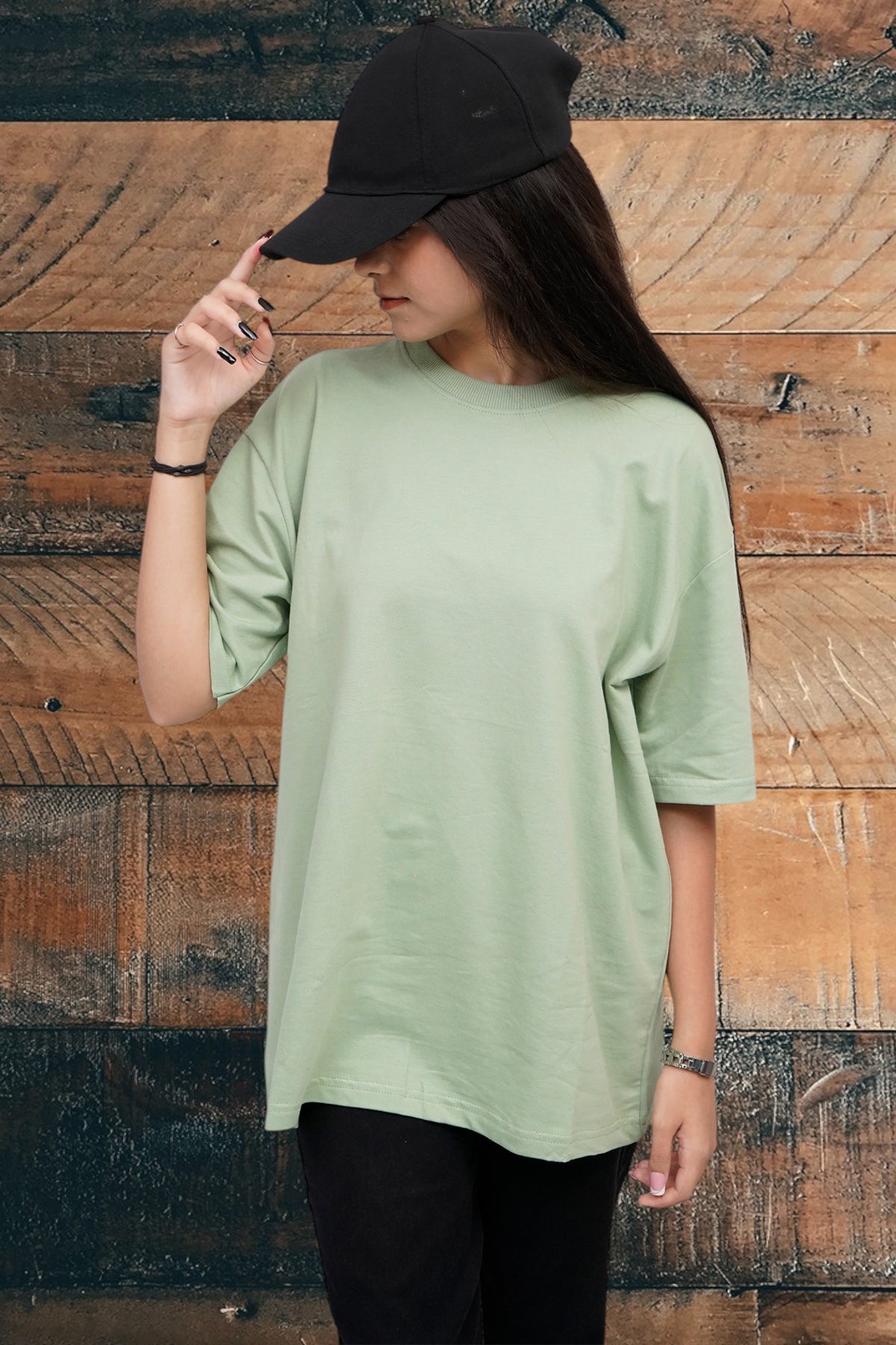 Sea Green Women Plain T-Shirt