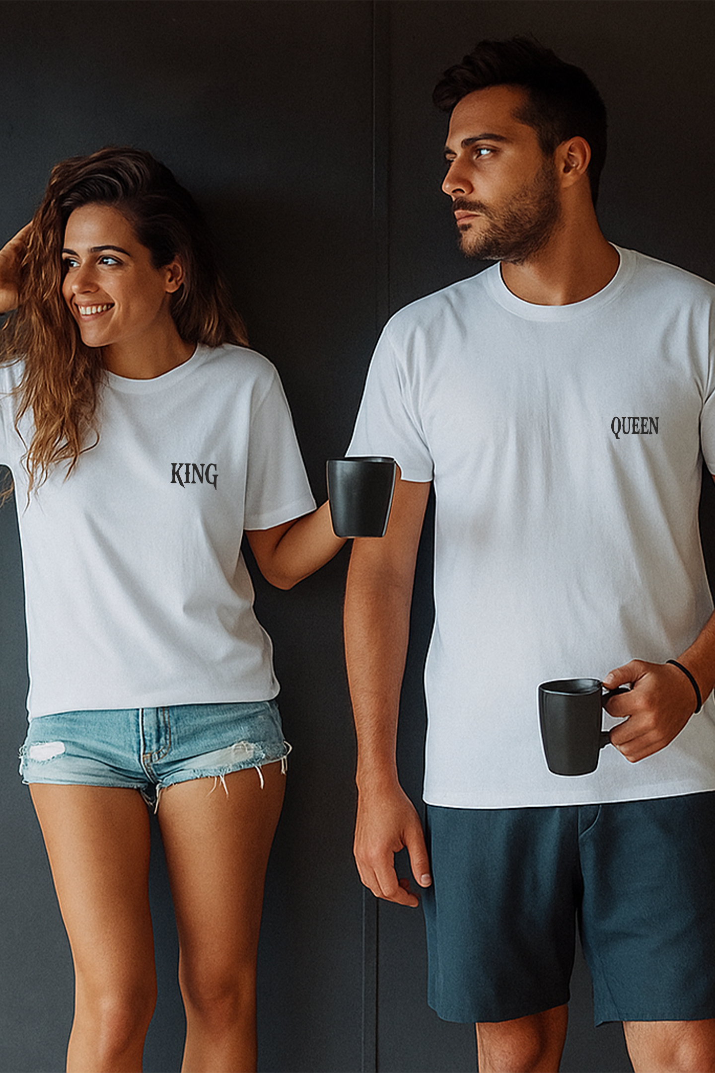 kapda kulture royal bond couple oversized t shirt white graphic front view