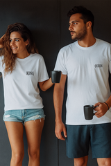 kapda kulture royal bond couple oversized t shirt white graphic front view