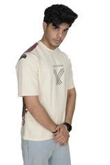 Kapda Kulture brown oversized t shirt puff print casual streetwear front styling