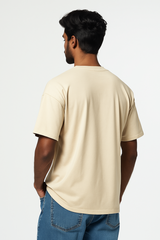 Cream Men Plain T-Shirt