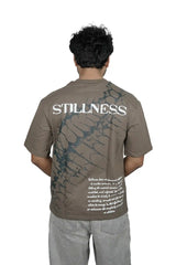 Kapda Kulture grey puff print oversized t shirt for men graphic back design streetwear