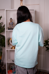 Blue Women Plain T-Shirt