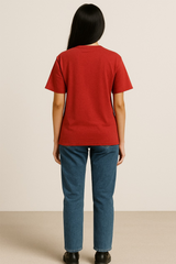 Red Women Plain T-Shirt