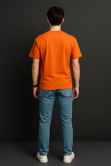 Orange Men Plain T-Shirt