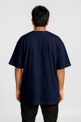 Navy Blue Men Plain T-Shirt