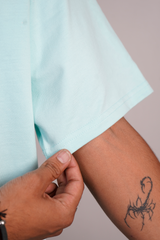 Sky Blue Plain T-Shirt For Men