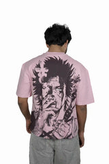 Kapda Kulture pink puff print oversized t shirt for men Captain Yami  India Lords of Destruction graphic back view