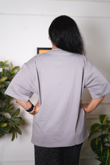 Light Grey Women Plain T-Shirt