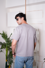 Dark Grey Men Plain T-Shirt