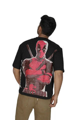 Kapda Kulture black oversized t shirt puff print comic character graphic back design streetwear