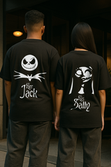 Spooky Love Couple Graphic Oversized T-shirt