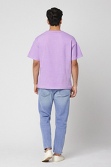 Lavender Men Plain T-Shirt