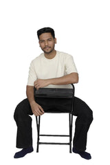 Kapda Kulture beige plain oversized t shirt for men India model wear