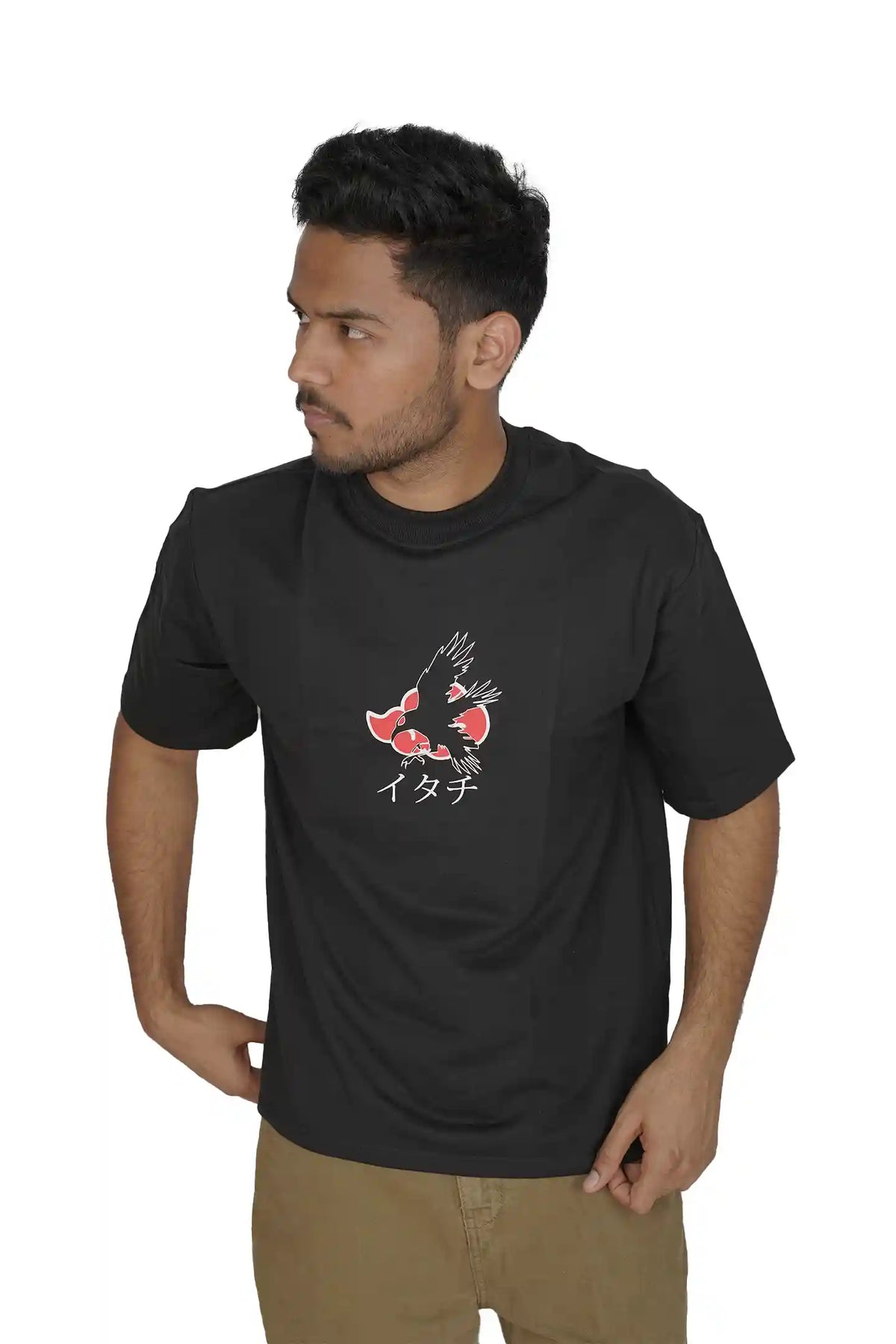 Kapda Kulture black oversized t shirt puff print anime ninja graphic front design streetwear