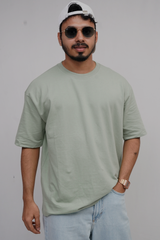 Sea Green Plain T-Shirt For Men