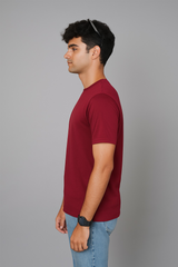 Maroon Men Plain T-Shirt
