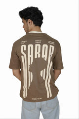 Kapda Kulture brown oversized t shirt puff print graphic back design streetwear