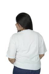 kapda kulture white plain oversized t shirt for women back view