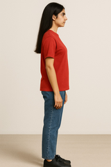 Red Women Plain T-Shirt
